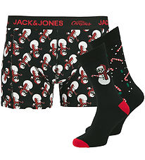 Jack & Jones Gjafabox - Boxer nærbuxur/Sokkar - Jacsnow - Black