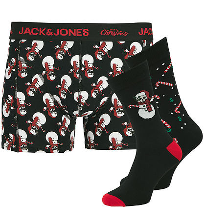 Jack & Jones Gjafabox - Boxer nærbuxur/Sokkar - Jacsnow - Black