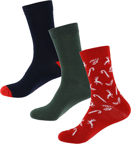 Jack & Jones Socks - 3-Pack - Jaccane - True Red/Duffel Ba Jack & Jones Socks - 3-Pack - Jaccane - True Red/Duffel Ba