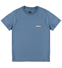 Quiksilver Stuttermabolur - Evo landamæralínur - China Blue