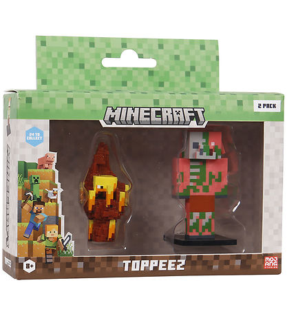 Minecraft Lelufiguuri - 3D - 2 kpl - Liekko/Zombifioitu Piglin