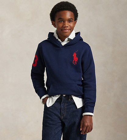 Polo Ralph Lauren Hoodie - Refined Navy w. Red