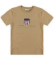 GANT T-shirt - Dark Khaki w. Logo GANT T-shirt - Dark Khaki w. Logo