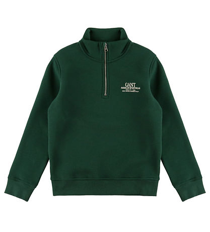 GANT Sweatshirt - Graphic - Half Zip - Tartan Green GANT Sweatshirt - Graphic - Half Zip - Tartan Green