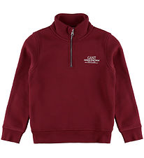 GANT Sweatshirt - Grafik - Halbreißverschluss - Plumped Red GANT Sweatshirt - Grafik - Halbreißverschluss - Plumped Red