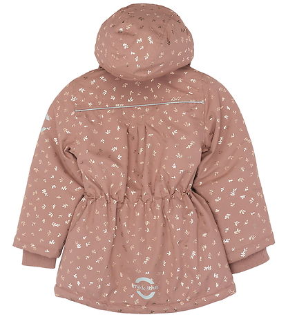 Mikk-Line Winter Coat - Polyester - Burlwood w. Glitter Leaves