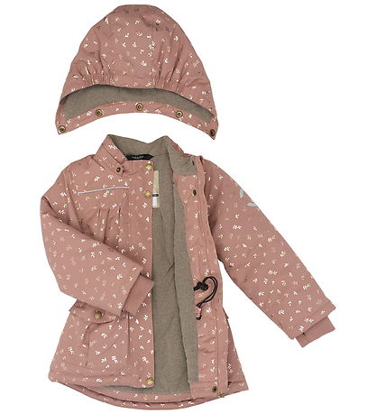 Mikk-Line Winter Coat - Polyester - Burlwood w. Glitter Leaves