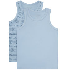 CeLaVi Undershirt - 2-Pack - Ashley Blue w. Racing cars