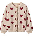 Wheat Cardigan - Merino wool - Offwhite Melange w. Hearts Wheat Cardigan - Merino wool - Offwhite Melange w. Hearts