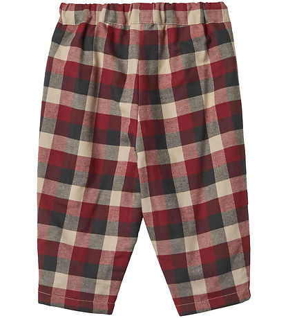 Wheat Trousers - Arne - Red Blue Check