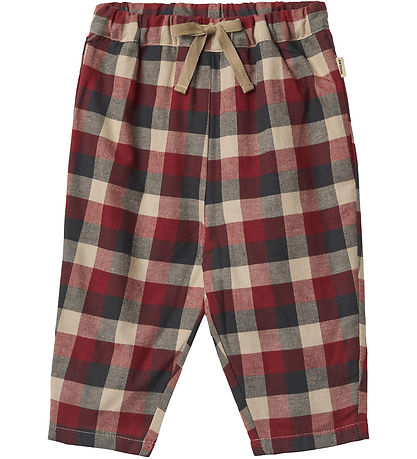 Wheat Trousers - Arne - Red Blue Check