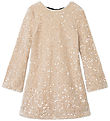 Name It Jurk - NkfRusitta - Jet Stroom/Black Bow m. Pailletten