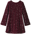 Name It Dress - NkfRusitta - Burgundy/Black Bow w. Sequins
