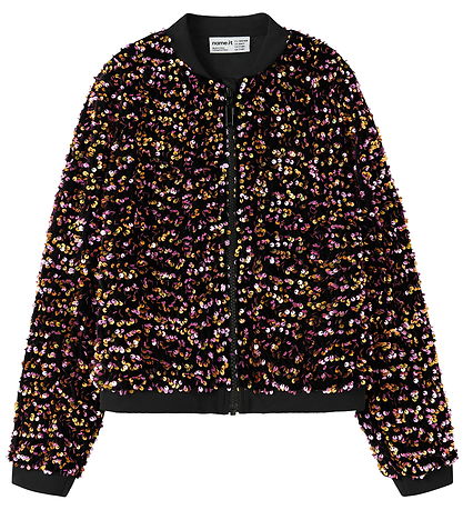 Name It Bomber Jacket - NkfRunica - Gold Colour w. Sequins