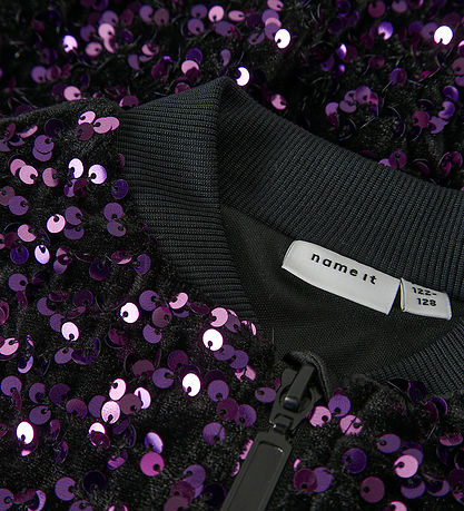 Name It Bomber Jacket - NkfRunica - Byzantium w. Sequins