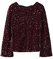Name It Genser - NkfRusitta - Burgundy/Black Bow m. Palietter