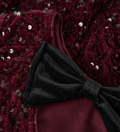 Name It Blouse - NkfRusitta - Burgundy/Black Bow w. Sequins