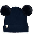MP Beanie w. Pom-Pom - Wool - Dark Denim Melange