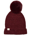 MP Beanie w. Pom-Pom - Wool - Wine Red
