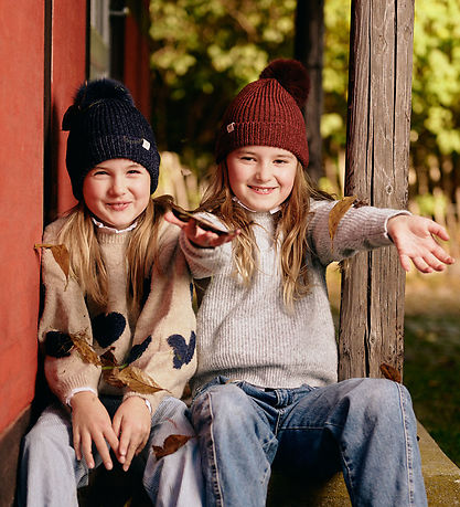 MP Beanie w. Pom-Pom - Wool - Wine Red