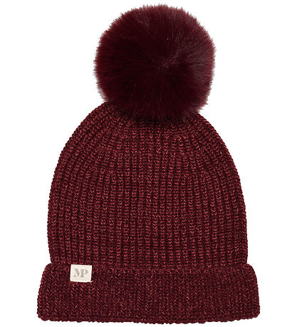 MP Beanie w. Pom-Pom - Wool - Wine Red