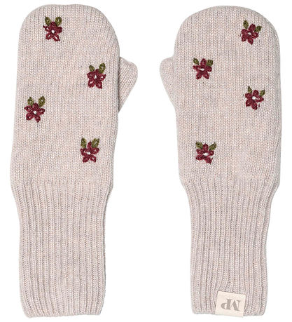 MP Fäustlinge - Kaschmir - Floral - Beige Melange