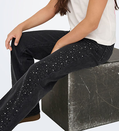 Kids Only Denimbukser - KogJuicy - Vasket Black/Rhinestones