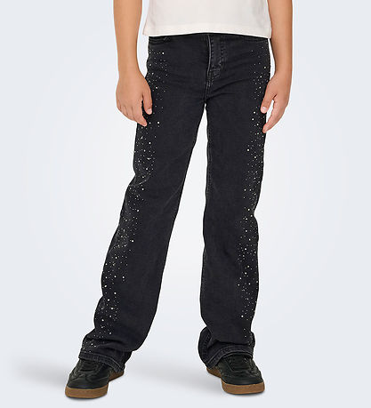 Kids Only Denimbukser - KogJuicy - Vasket Black/Rhinestones