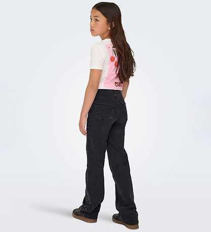 Kids Only Denimbukser - KogJuicy - Vasket Black/Rhinestones