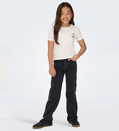 Kids Only Denimbukser - KogJuicy - Vasket Black/Rhinestones