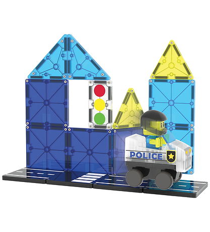 Ensemble d'aimants Magna-Tiles - 20 Parties - Police Patrouille