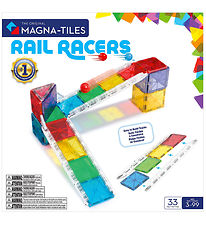 Magna-Tiles Magnet Set - 33 Parts - Small Rail Racer + MicroMAGS