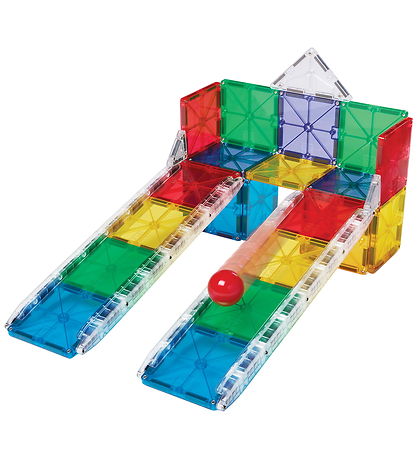 Magna-Tiles Magnet Set - 33 Parts - Small Rail Racer + MicroMAGS