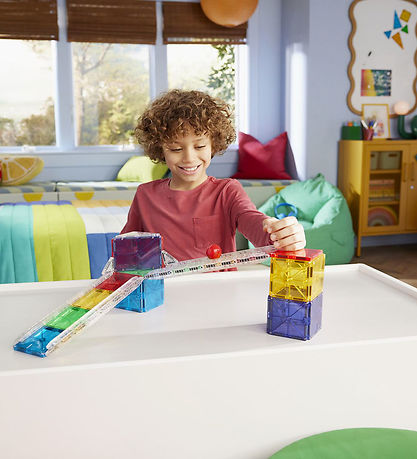 Magna-Tiles Magnet Set - 33 Parts - Small Rail Racer + MicroMAGS