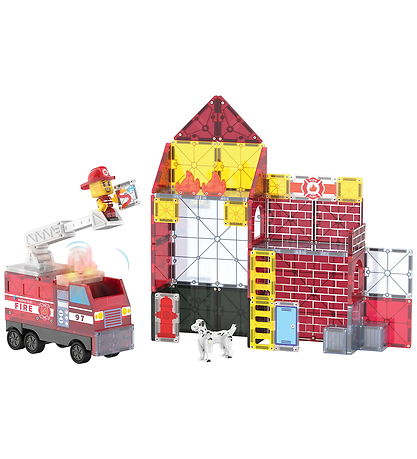 Magna-Tiles Magnet set - 50 Parts - Fire Station + MicroMAGS