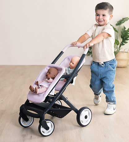 Poussette jumelle Pour Poupées Smoby - Maxi-Cosi - Rose Poussette jumelle Pour Poupées Smoby - Maxi-Cosi - Rose