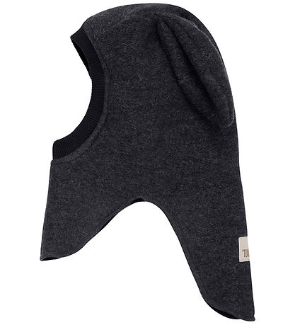 Huttelihut Balaclava - Wool - 2-layer - Dark Grey Melange w. Ear