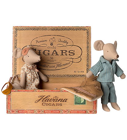 Maileg Mouse - Mom and Dad - I Cigar box