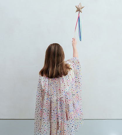 Mimi & Lula Cape - Beige Rainbow Hearts