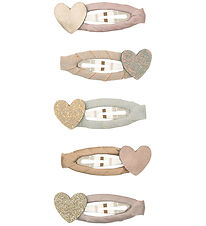 Mimi & Lula Hair Clips - 5-Pack - Mini Heart Shimmer Enchanted
