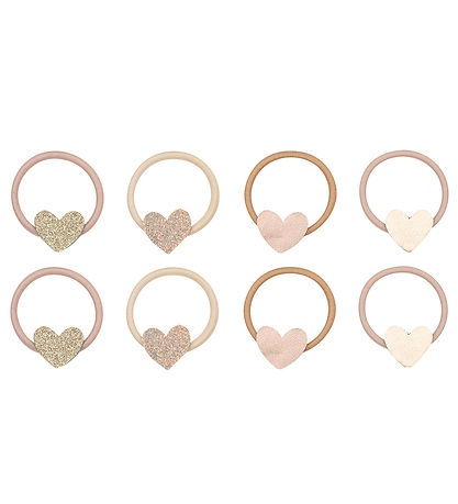 Mimi & Lula Elastic Hair Bands - 8-Pack - Mini Heart Shimmer Enc