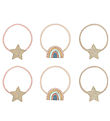 Mimi & Lula Elastic Hair Bands - 6-Pack - Rainbow & Star Celeste