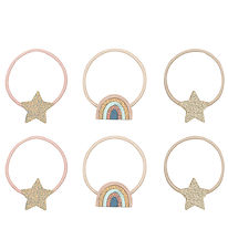 Mimi & Lula Elastic Hair Bands - 6-Pack - Rainbow & Star Celeste