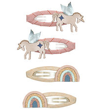 Mimi & Lula Hair Clips - 4-Pack - Winged Unicorn Celeste