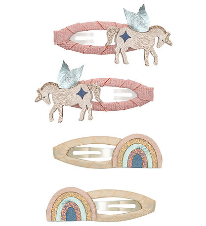 Mimi & Lula Hair Clips - 4-Pack - Winged Unicorn Celeste