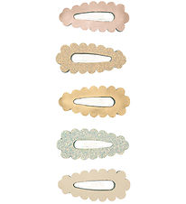 Mimi & Lula Hair Clips - 5-Pack - Mini Metallic Scallop