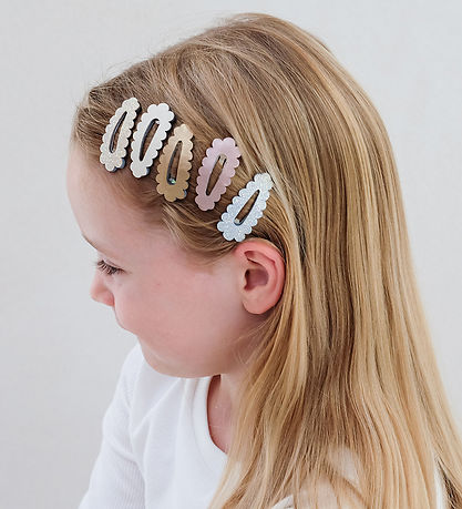 Mimi & Lula Hair Clips - 5-Pack - Mini Metallic Scallop