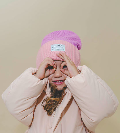 Lil'Boo Copenhagen Muts - Gebreid - Gezellig Muts - Roze/Purple