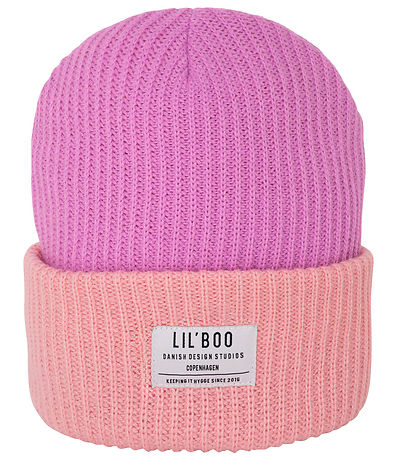 Lil'Boo Copenhagen Muts - Gebreid - Gezellig Muts - Roze/Purple