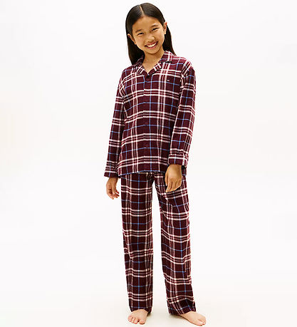 Tommy Hilfiger Pyjama Set - Straight - Tartan Reiker Burgundy re